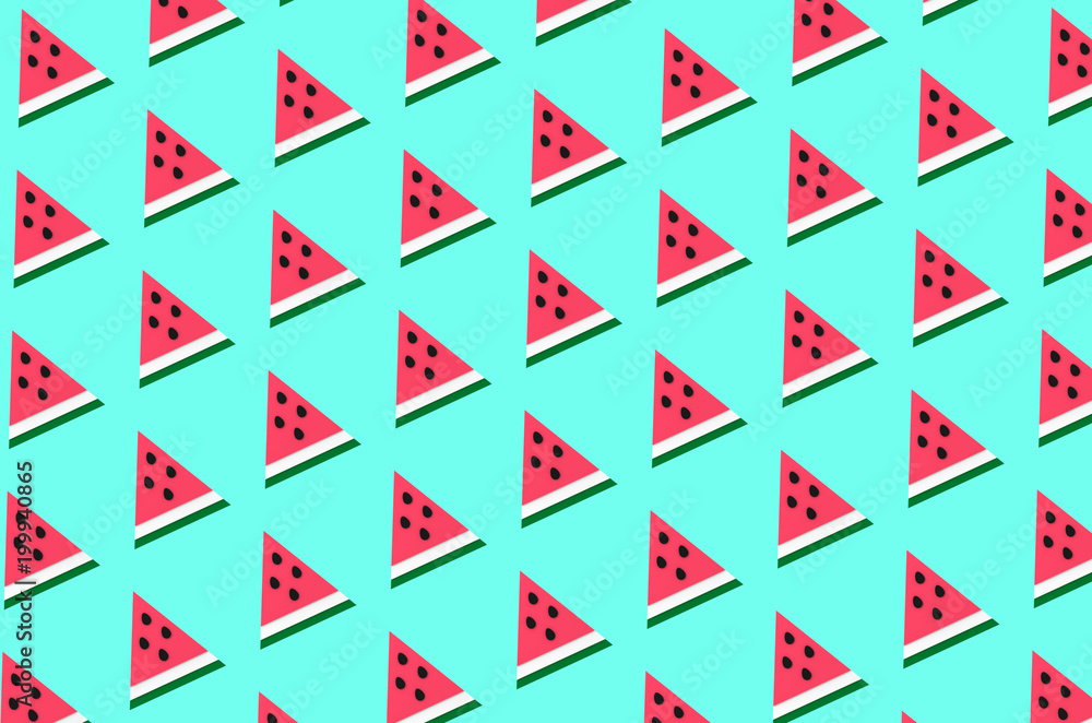 Fototapeta premium Watermelon summer pattern background 3D illustration