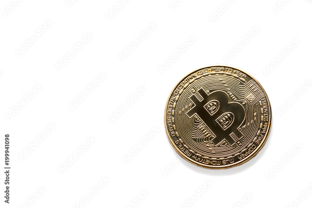 Bitcoin. Golden bitcoin isolated on white background. Exchange bitcoin cash for a dollar. Bitcoin. Golden bitcoin isolated on white background. Exchange bitcoin cash for a dollar.