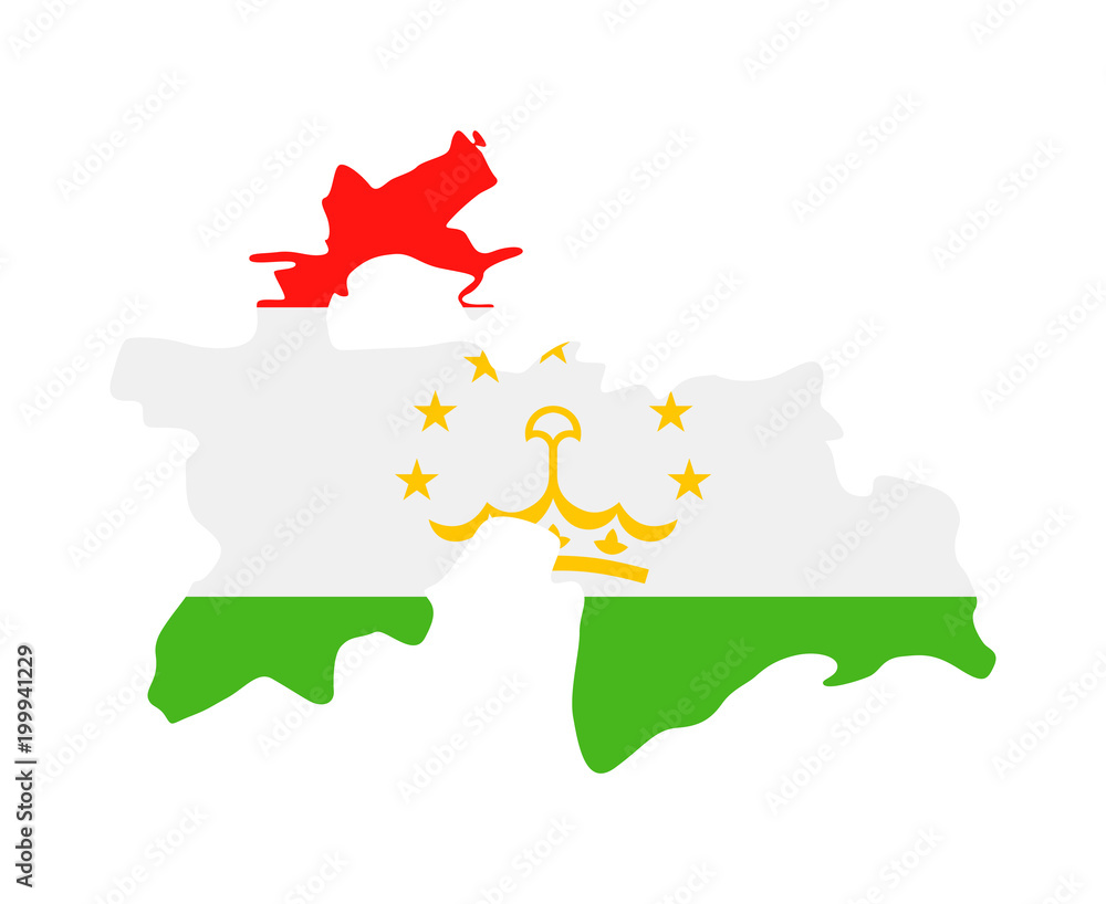 Naklejka premium Tajikistan Flag Country Contour Vector Icon