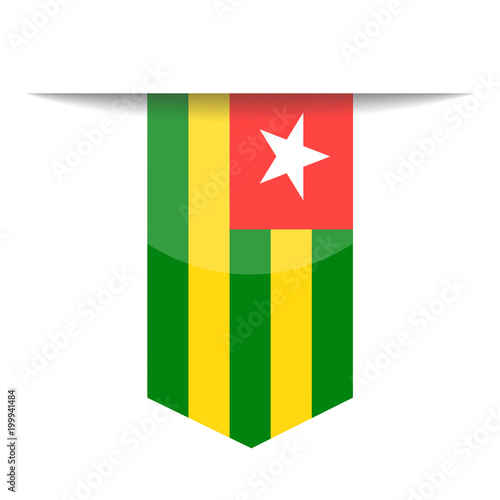 Togo Flag Vector Bookmark Icon