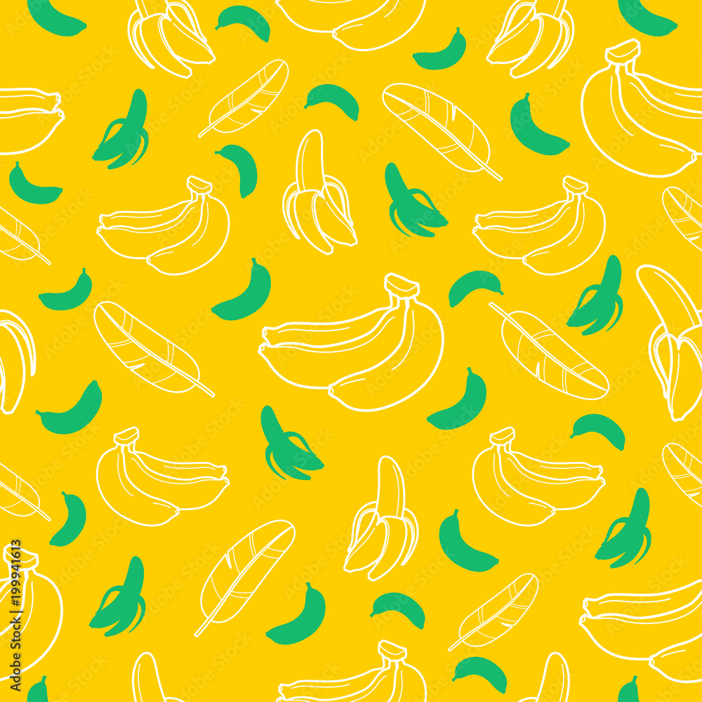 Banana fruit seamless pattern background vector format