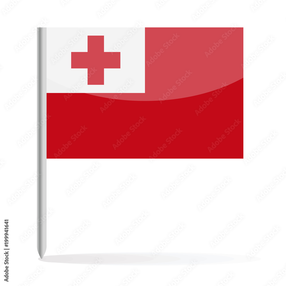 Tonga Flag Pin Vector Icon
