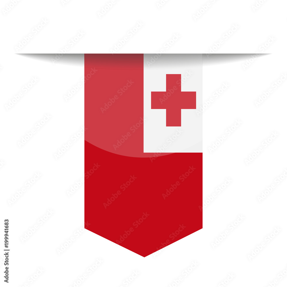 Obraz premium Tonga Flag Vector Bookmark Icon
