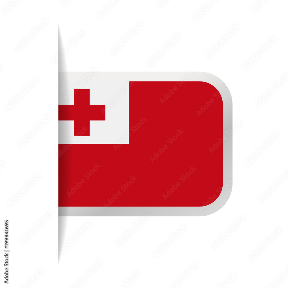 Tonga Flag Vector Bookmark Icon Tonga Flag Vector Bookmark Icon