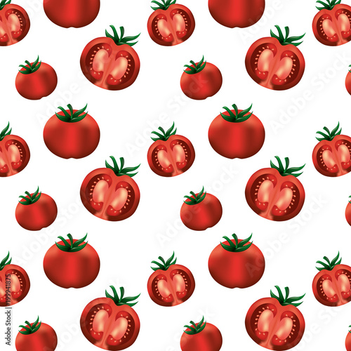 tomato fresh healthy food pattern vector illustration design