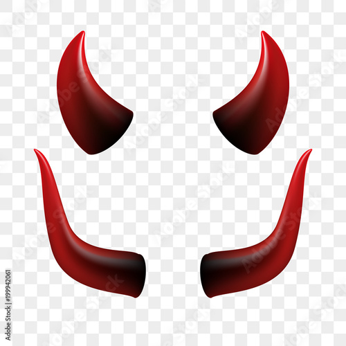 Devil horns video chat face vector icon photo