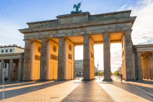 The Brandenburg Gate in Berlin at sunrise  Germany