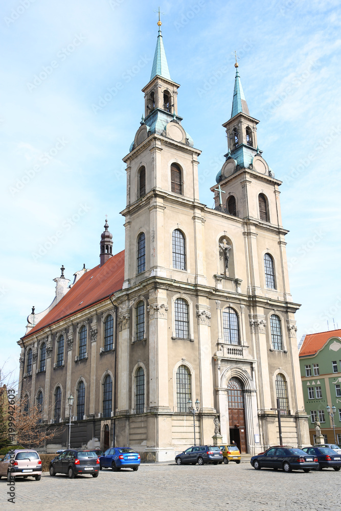 The historic Raising of the Holy Cross Church in Brzeg, Silesia, Poland