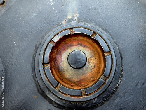 vintage round old tank hatch