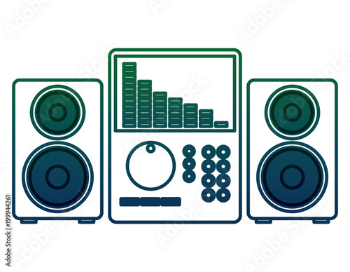 music audio player with speakers vector illustration design