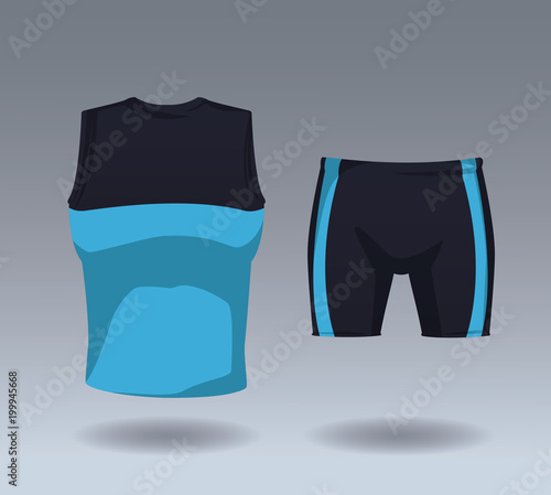 Sport sleeveless shirt and short pants for male vector illustration graphic design