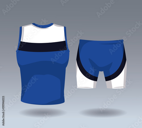 Sport sleeveless shirt and short pants for male vector illustration graphic design