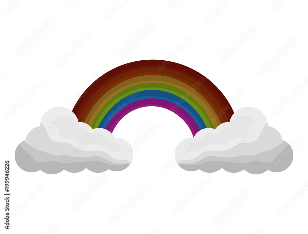 cloud weather climate with rainbow vector illustration design cloud weather climate with rainbow vector illustration design