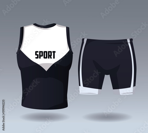 Sport sleeveless shirt and short pants for male vector illustration graphic design