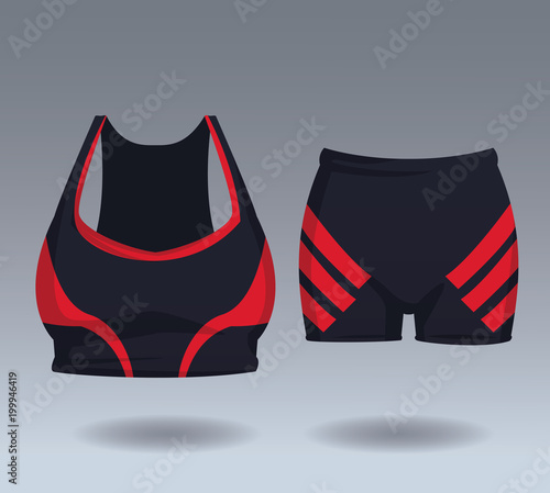 Fitness top and short wear for female vector illustration graphic design
