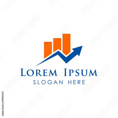 Finance logo template. accounting logo template.  chart and arrow vector 