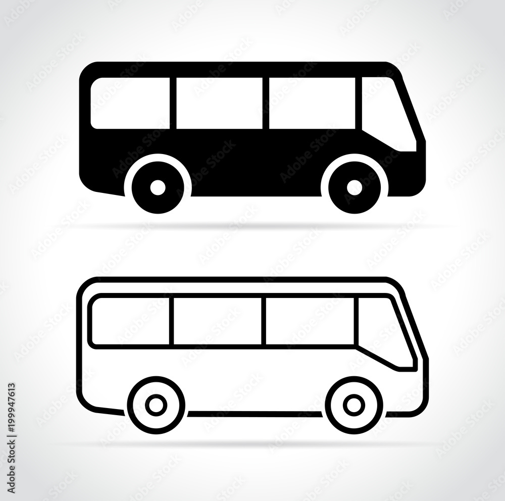 bus icons on white background
