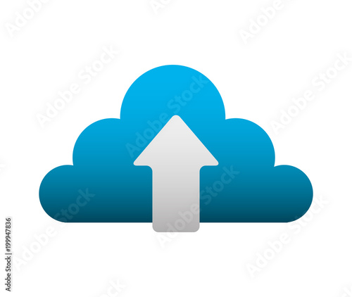 cloud computing with arrow upload vector illustration design