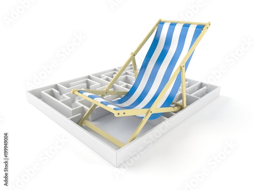 Obraz na płótnie Deck chair inside maze
