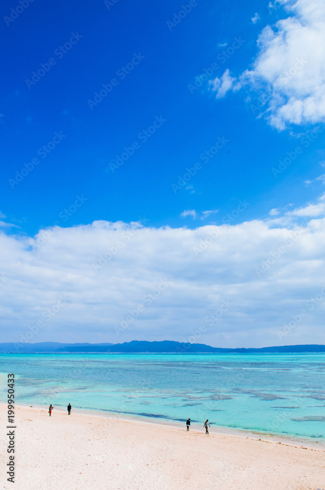 Tourist Kouri beach on Kouri island, Naha, Okinawa, Japan Tourist Kouri beach on Kouri island, Naha, Okinawa, Japan