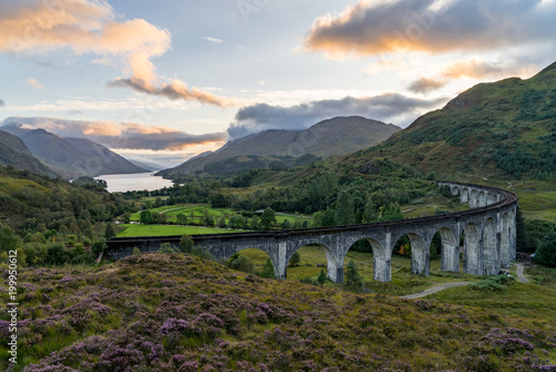 Famous Glenfinnan Railway Viaduct in Scotland