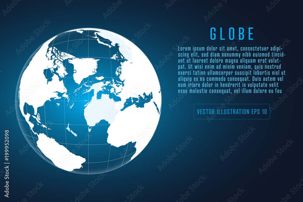 Global network connection. Blue globe hexagonal mesh and line isolated on dark blue as business, composition concept. Vector Illustration. Global network connection. Blue globe hexagonal mesh and line isolated on dark blue as business, composition concept. Vector Illustration.