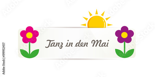 tanz in den mai banner mit blumen