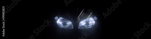 Obraz na płótnie Modern motorcycle headlight with two bulbs w salonie