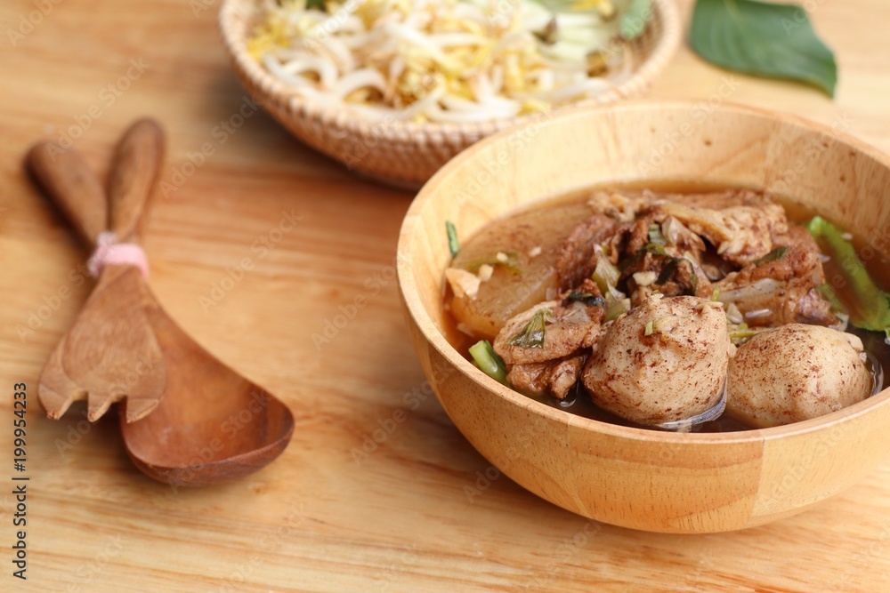 Stewed pork soup with meatball Stewed pork soup with meatball