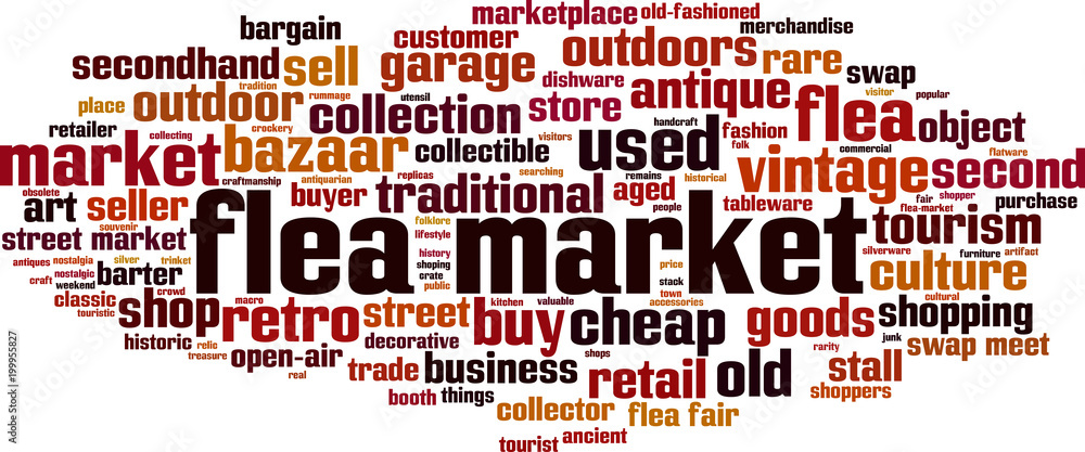 Flea market word cloud