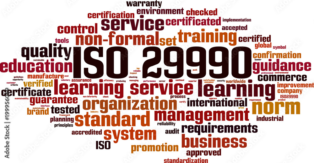 Obraz premium ISO 29990 word cloud