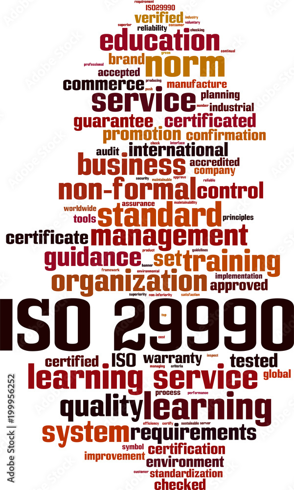 Obraz premium ISO 29990 word cloud