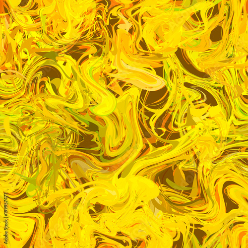 Bright yellow paint splash on dark background, seamless pattern