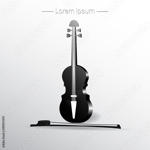 Violin and bow. Vector illustration
