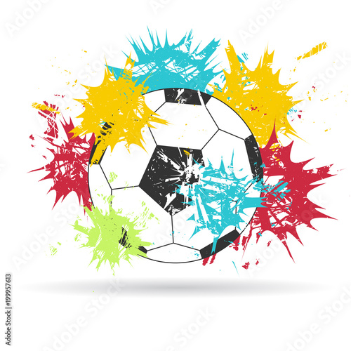 Soccer ball. Grunge vector illustration
