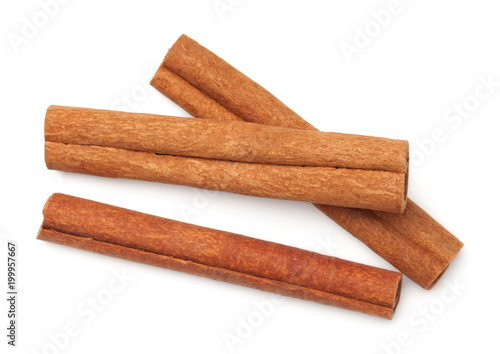 Cinnamon Sticks Isolated on White Background