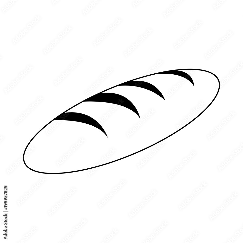 Delicious bread food on black and white colors vector illustration Delicious bread food on black and white colors vector illustration