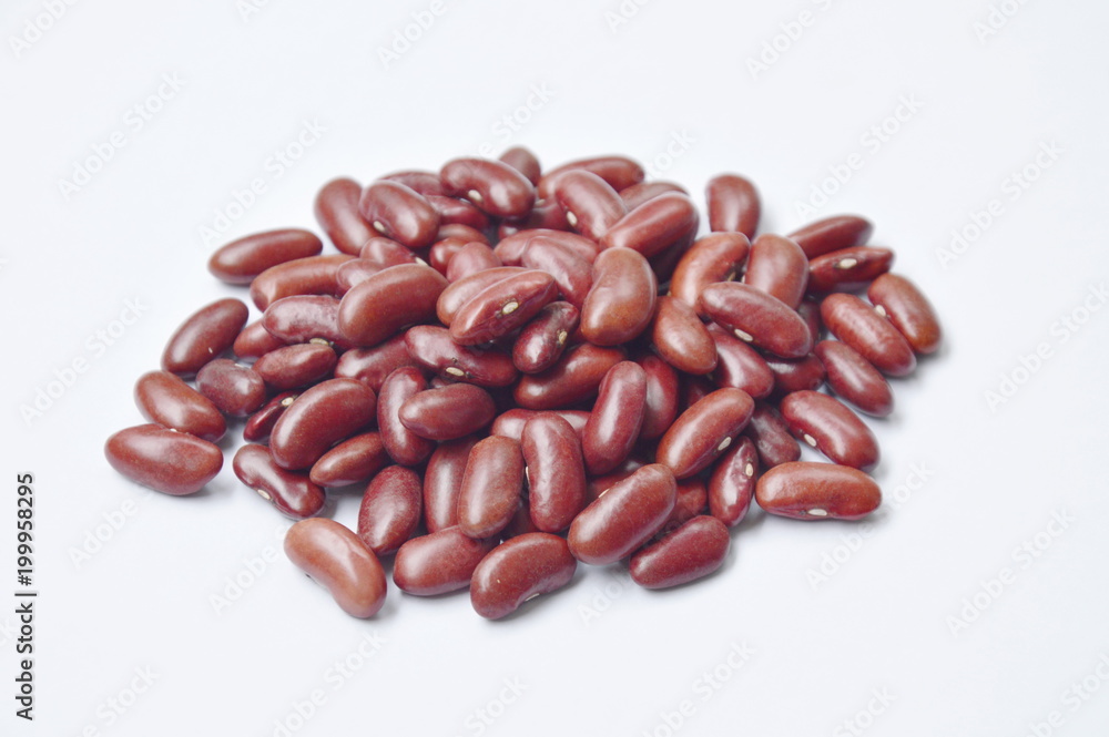 raw red kidney bean batch on white background raw red kidney bean batch on white background