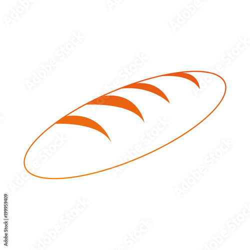 Delicious bread food on orange lines vector illustration