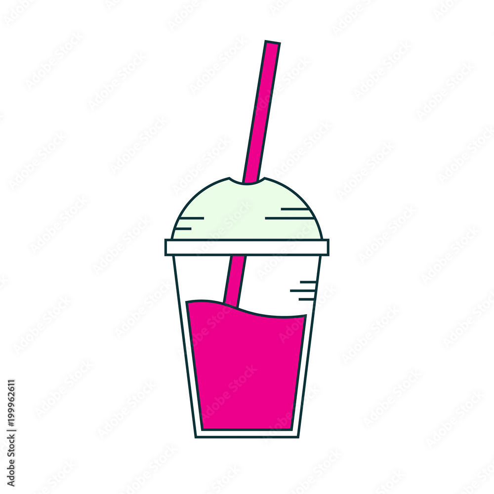 Fruit smoothies in cups.Vector illustration smoothie to go or take
