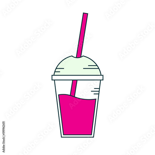 Fruit smoothies in cups.Vector illustration smoothie to go or take