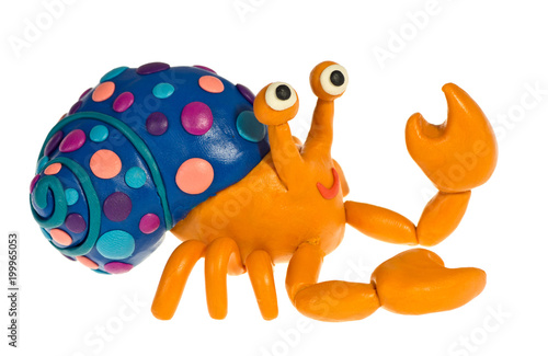 Funny plasticine Hermit crab photo