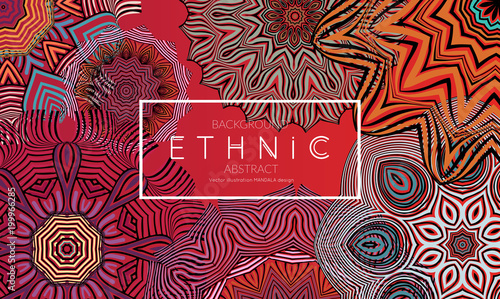 Ethnic banners template with floral Mandala ornament.