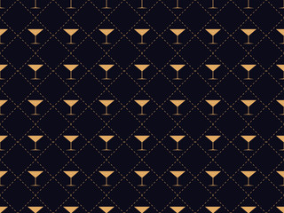 Papier peint photo Art deco patrons Cocktail martini art déco années 1920  © andyvi