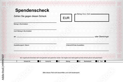 Spendenscheck Ornament - rot