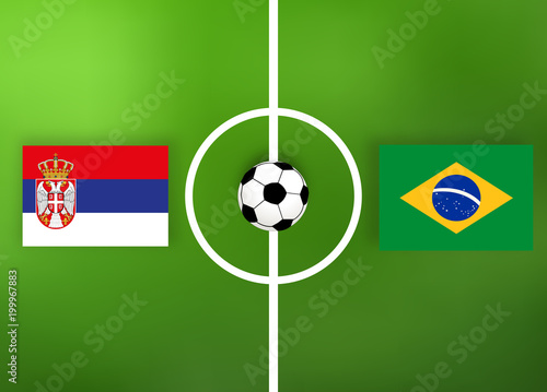 Serbien gegen Brasilien - Fußball