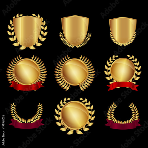 Jubiläum Set Wappen/Lorbeeren/Medaillen - Gold