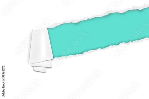 Zerrissenes Papier cyan