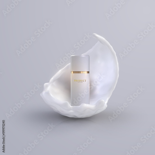 Moisturizing serum or shower gel ads poster template.