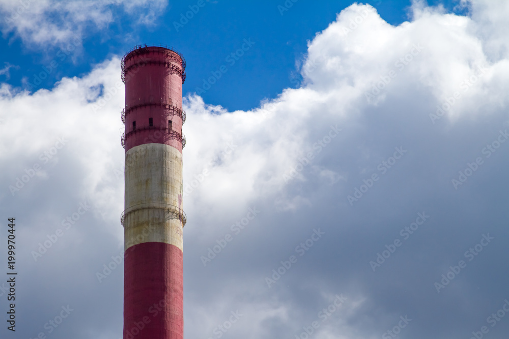 CHP pipe against the sky. CHP pipe against the sky.